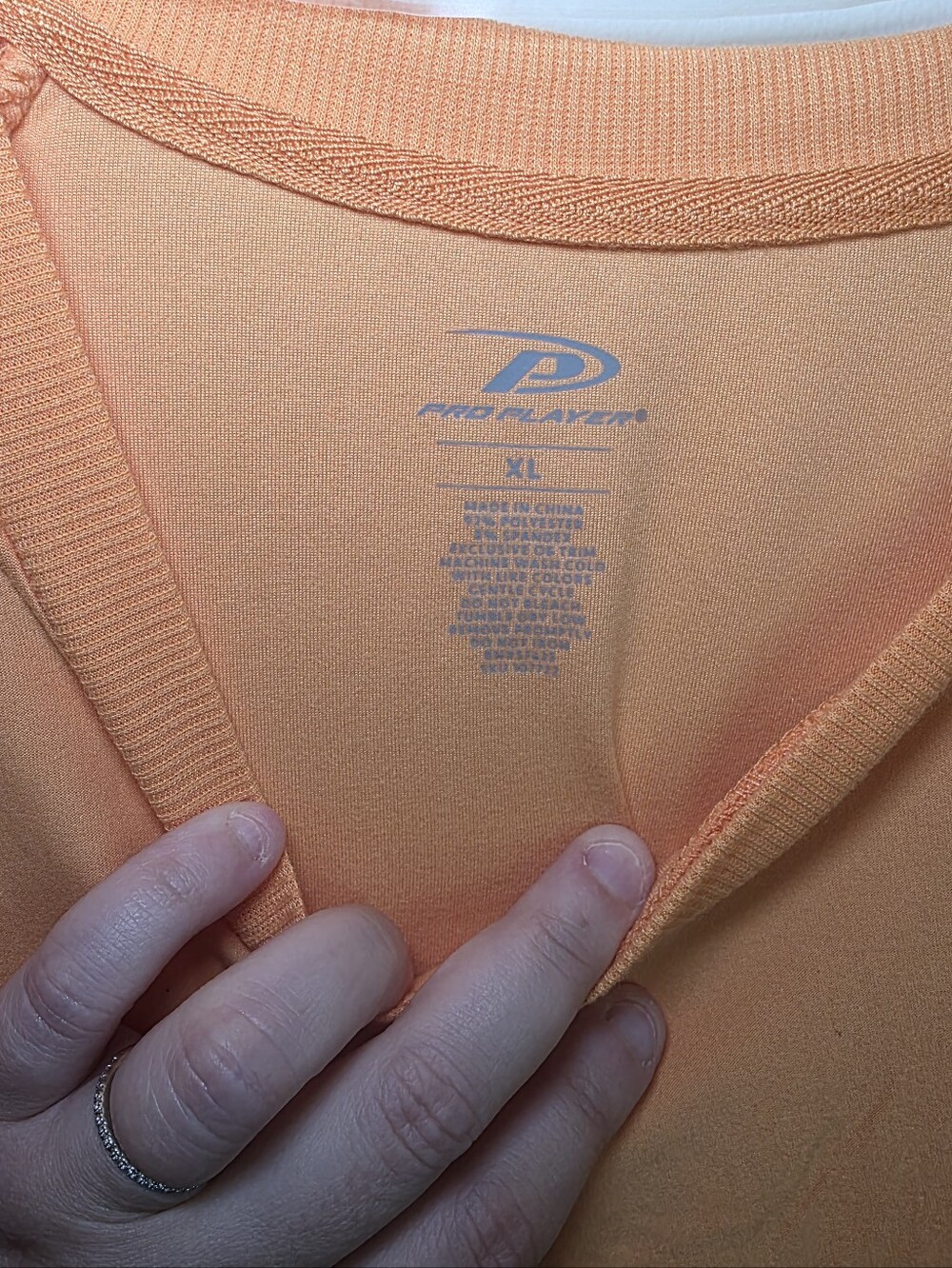 Pro Player Light Orange Coral Long-Sleeve Lightweight Pullover Size XL NWT - Picture 5 of 9